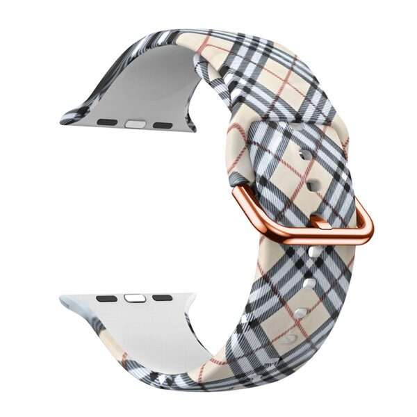 Apple Watch Printed Silicone Strap - Plaid