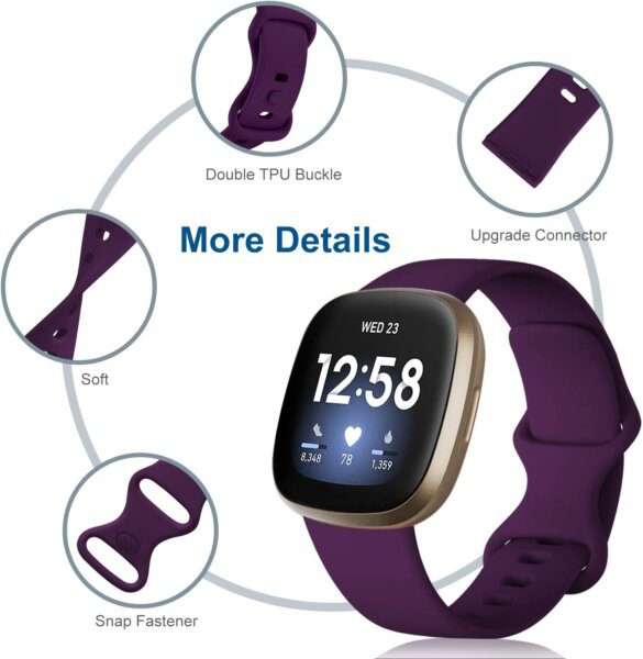 Fitbit Versa 3/4 & Sense Silicone Strap - Purple
