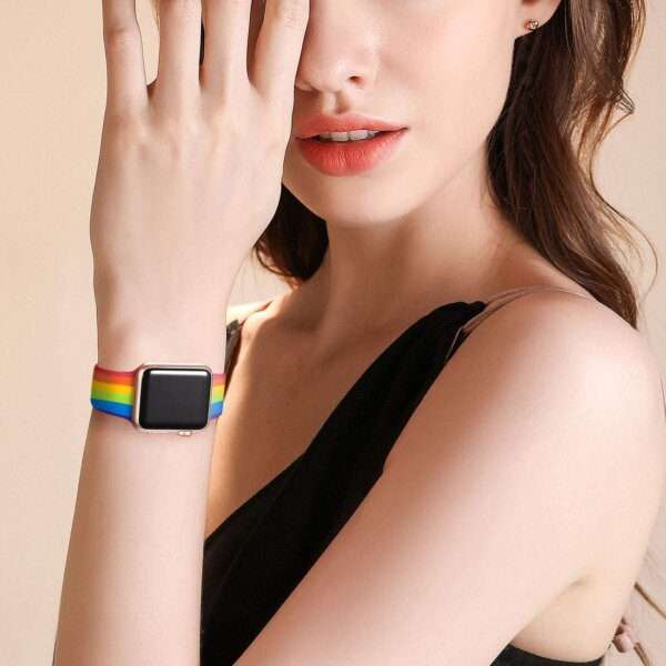 Apple Watch Printed Silicone Strap - Rainbow