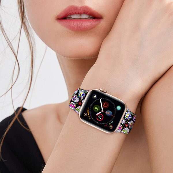 Apple Watch Printed Silicone Strap - Skull Print