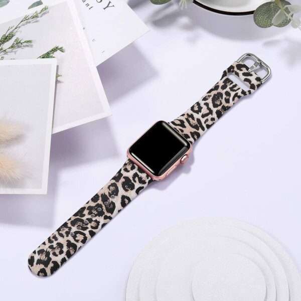 Apple Watch Printed Silicone Strap - Leopard Print