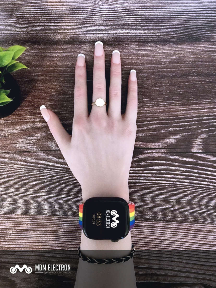 Apple Watch Printed Silicone Strap - Rainbow