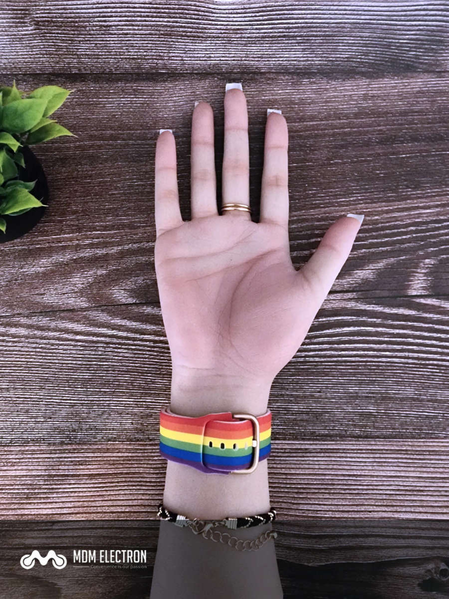 Apple Watch Printed Silicone Strap - Rainbow
