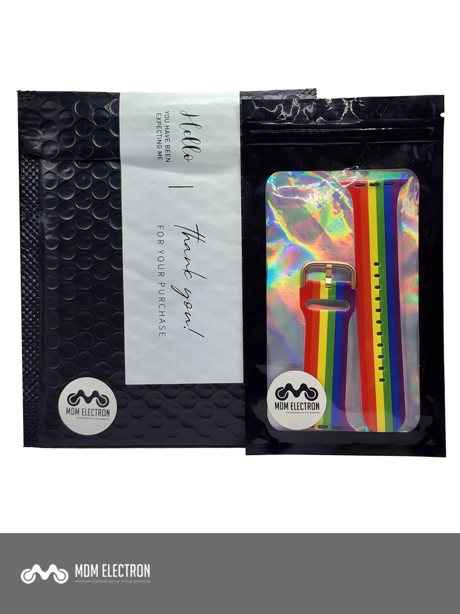 Apple Watch Printed Silicone Strap - Rainbow