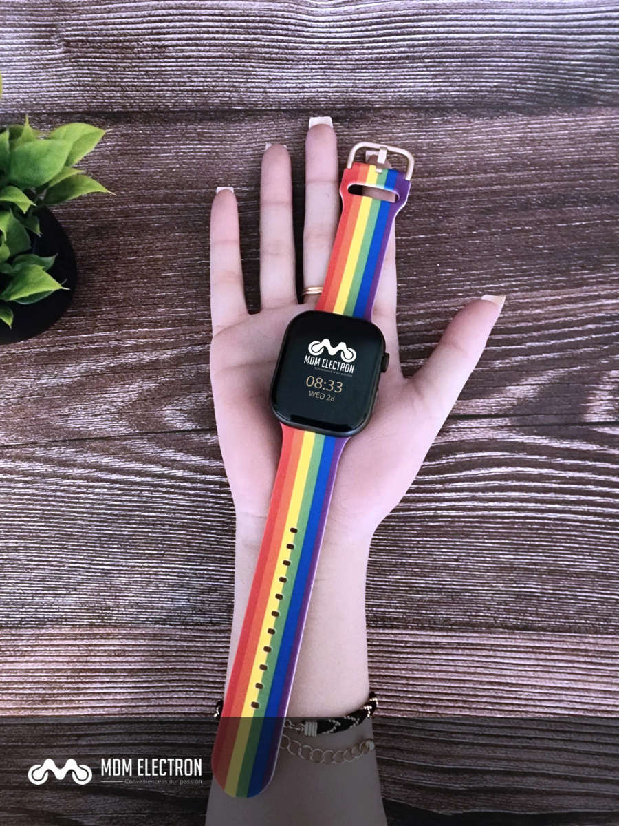 Apple Watch Printed Silicone Strap - Rainbow