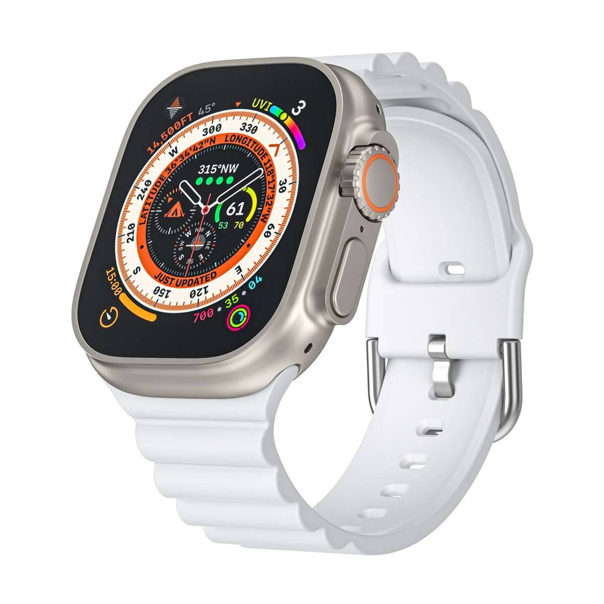 Apple Watch Weave Pattern Silicone Strap - White