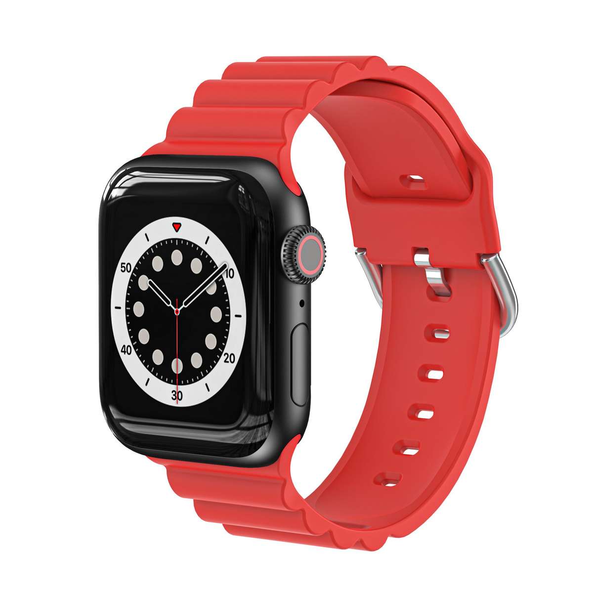 Apple Watch Weave Pattern Silicone Strap - Wine Red