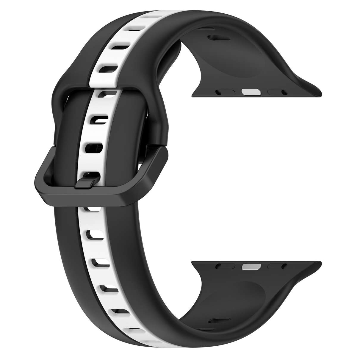 Apple Watch Two Tone Silicone Strap - Black and White