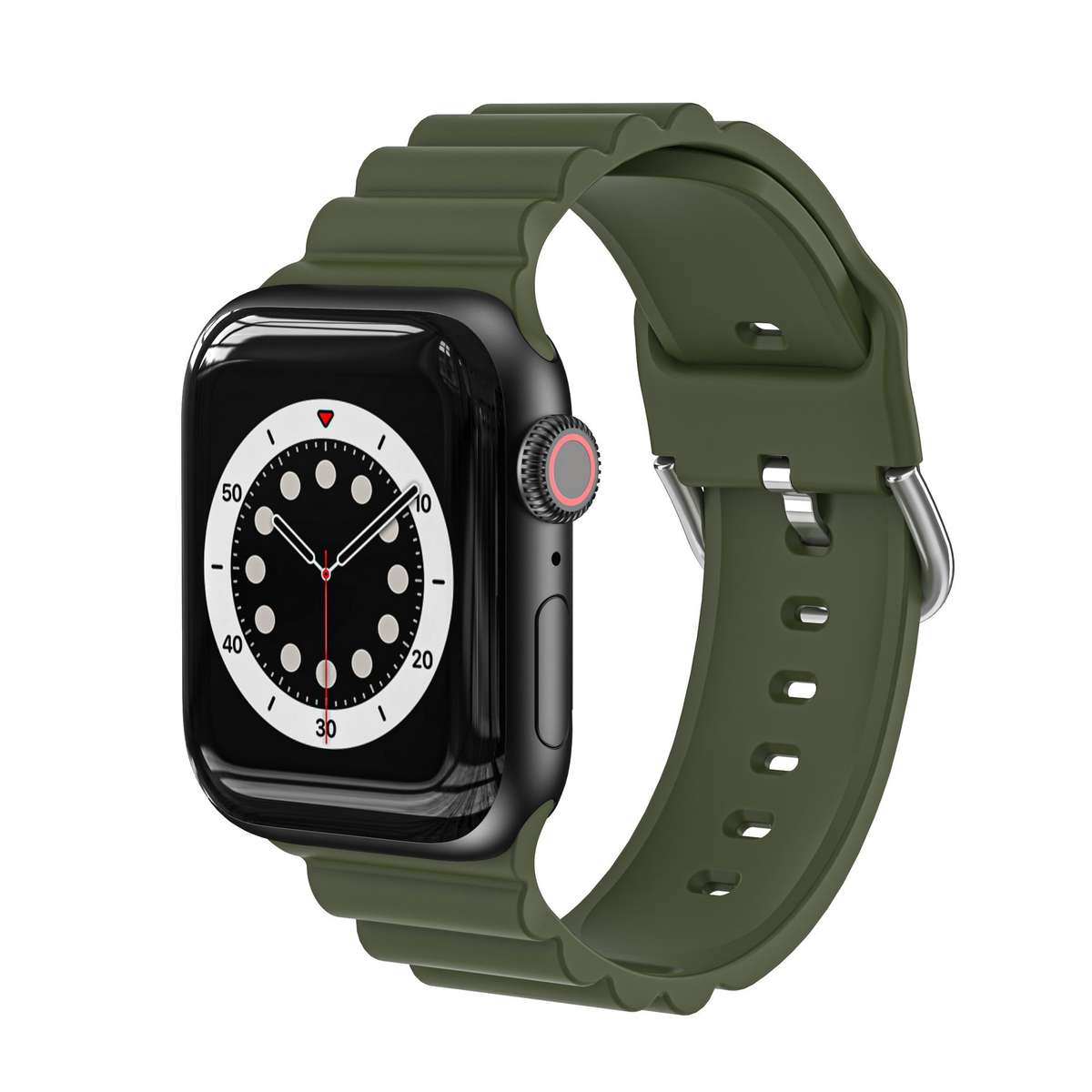 Apple Watch Weave Pattern Silicone Strap - Dark Green