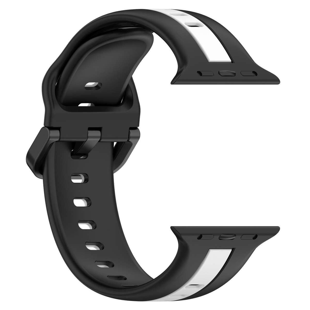 Apple Watch Two Tone Silicone Strap - Black and White