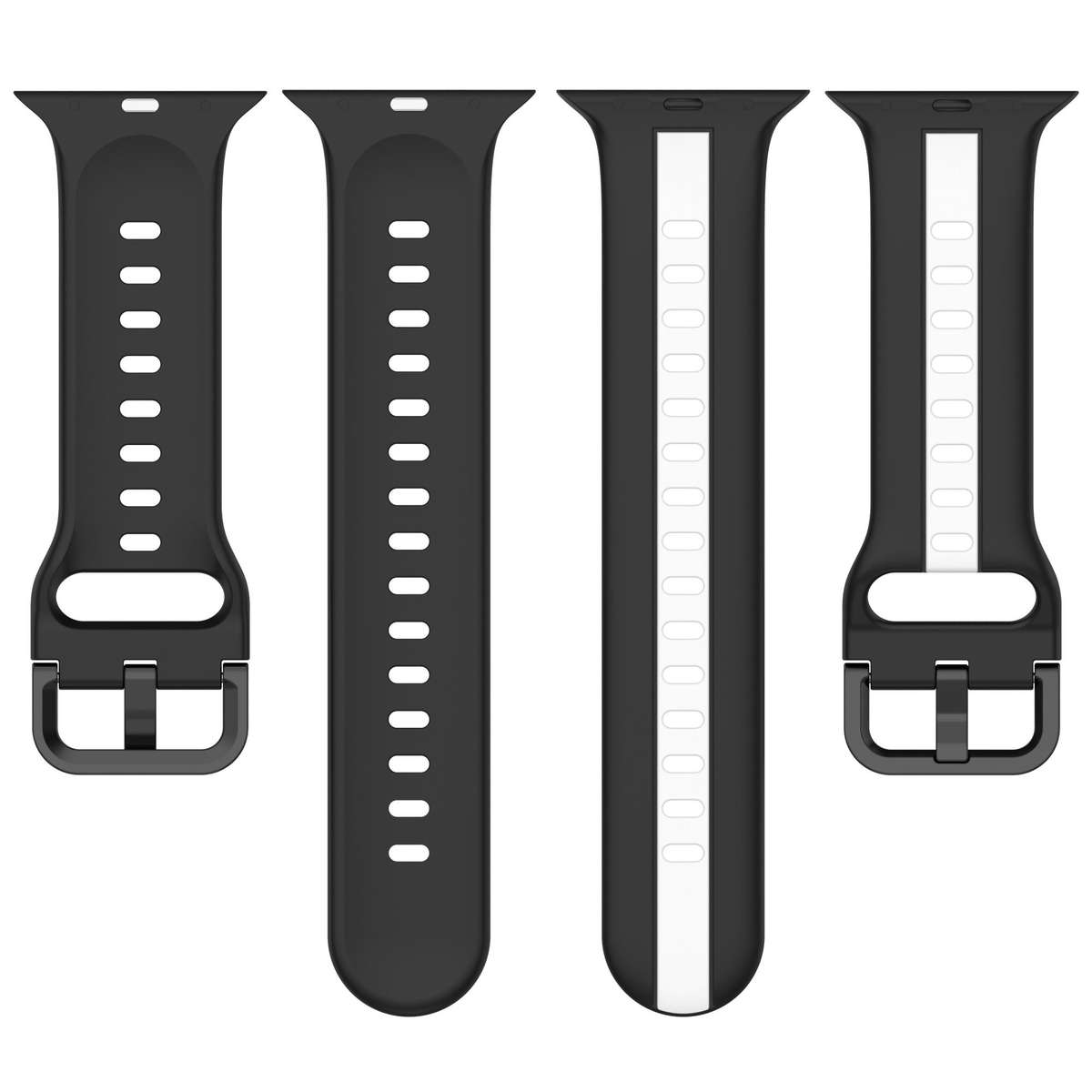 Apple Watch Two Tone Silicone Strap - Black and White