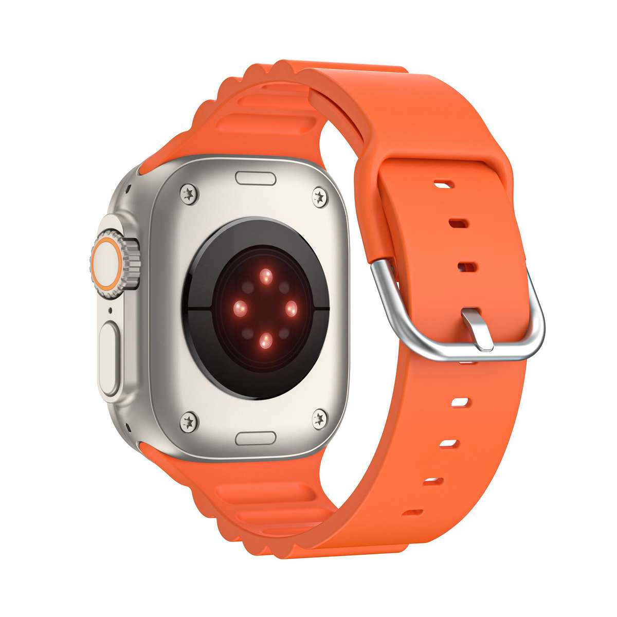 Apple Watch Weave Pattern Silicone Strap - Orange