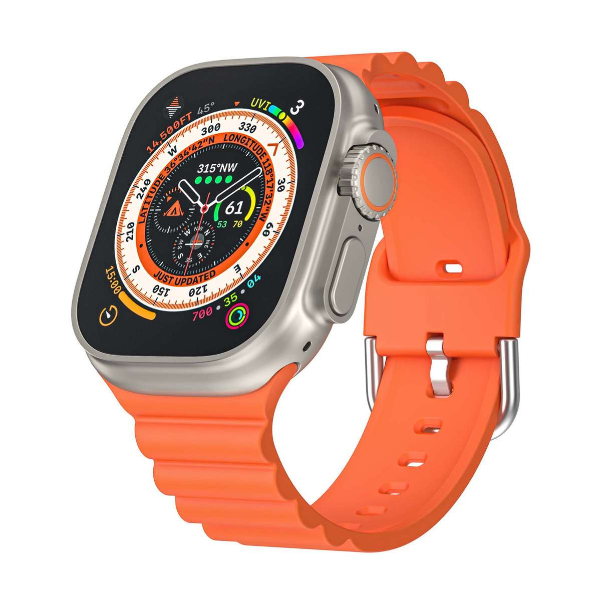 Apple Watch Weave Pattern Silicone Strap - Orange