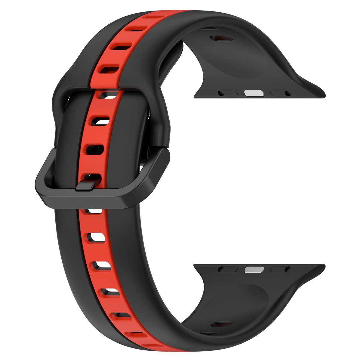 Apple Watch Two Tone Silicone Strap - Black and Red