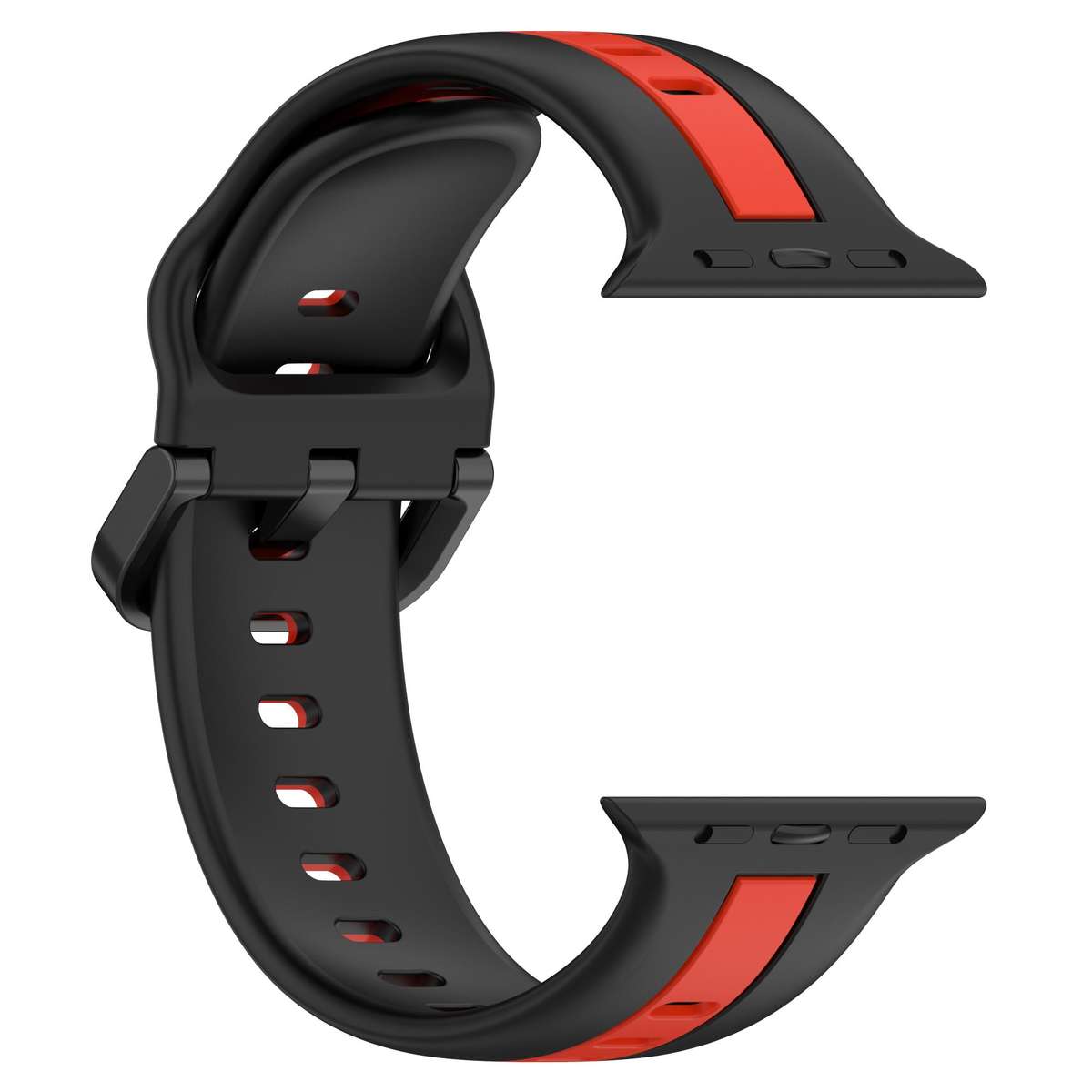 Apple Watch Two Tone Silicone Strap - Black and Red