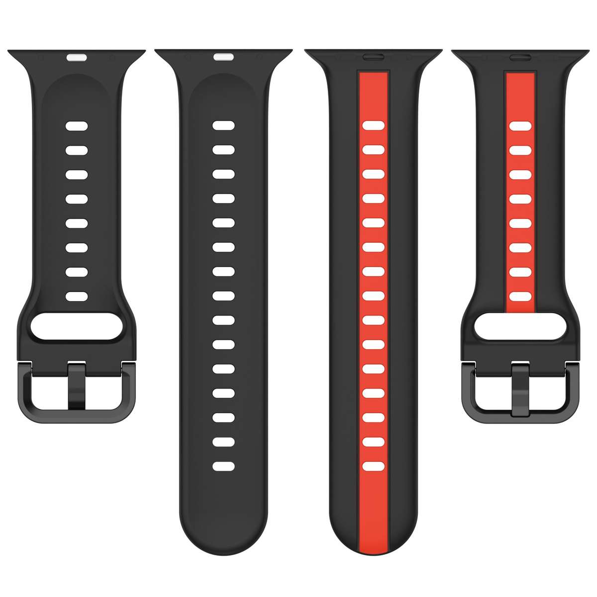 Apple Watch Two Tone Silicone Strap - Black and Red