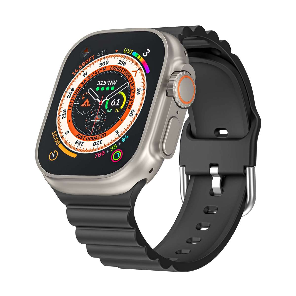 Apple Watch Weave Pattern Silicone Strap - Black