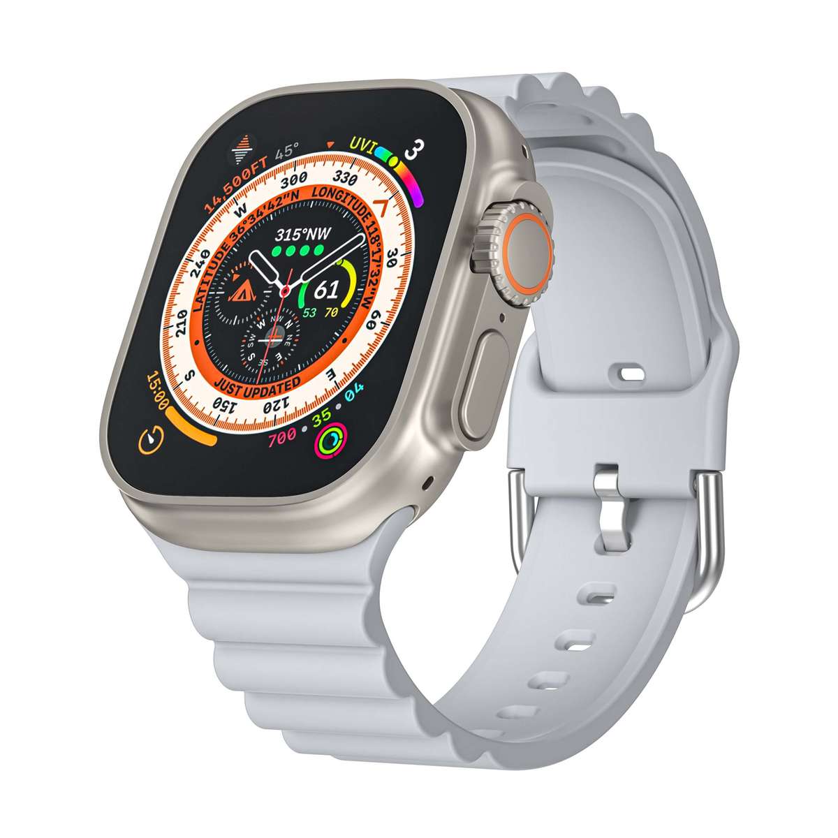 Apple Watch Weave Pattern Silicone Strap - Light Grey
