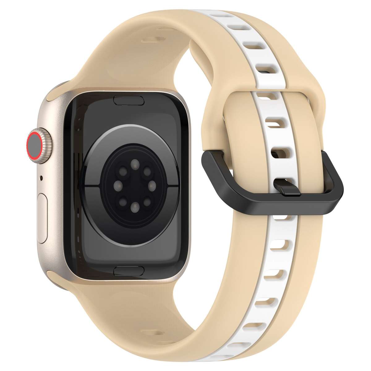 Apple Watch Two Tone Silicone Strap - Beige and White
