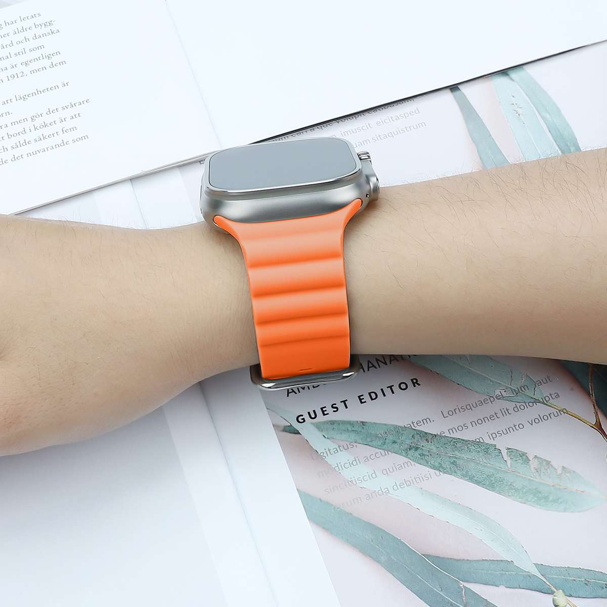 Apple Watch Weave Pattern Silicone Strap - Orange