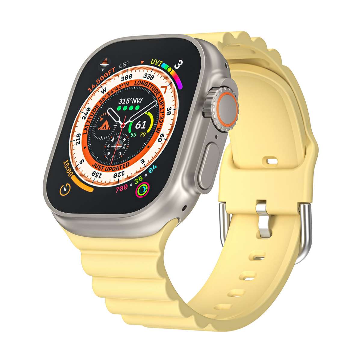 Apple Watch Weave Pattern Silicone Strap - Yellow