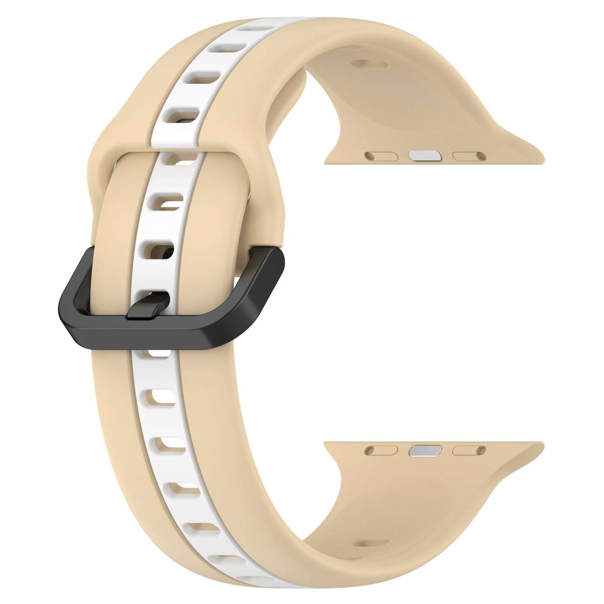 Apple Watch Two Tone Silicone Strap - Beige and White