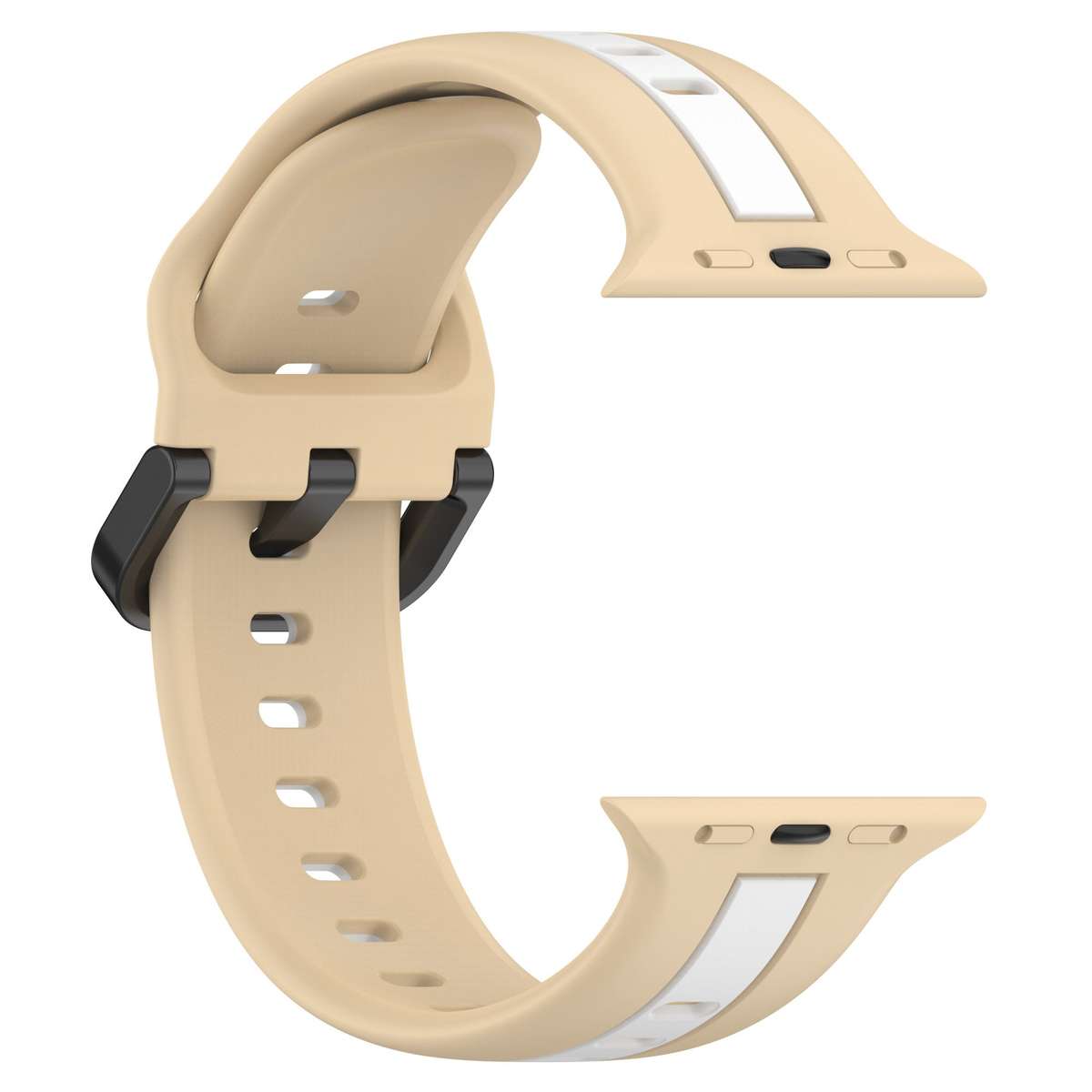 Apple Watch Two Tone Silicone Strap - Beige and White