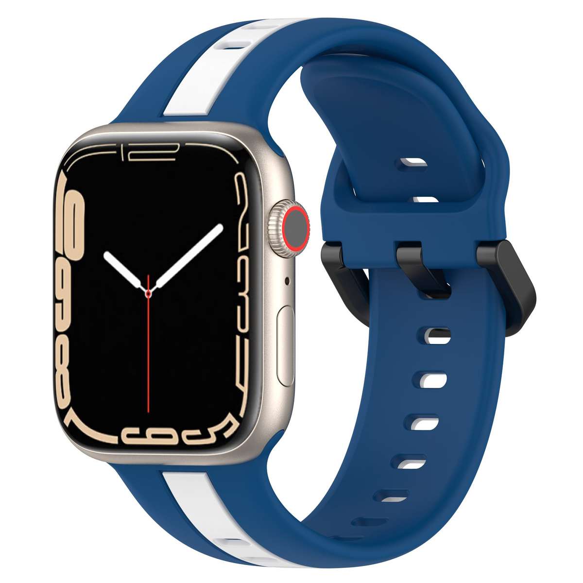Apple Watch Two Tone Silicone Strap - Blue and White