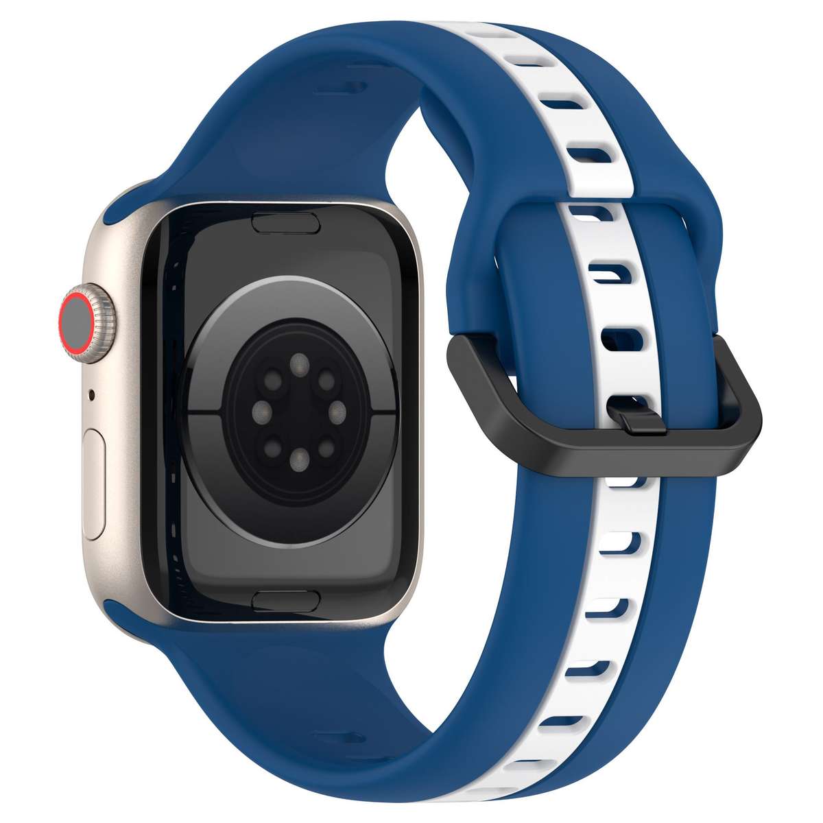 Apple Watch Two Tone Silicone Strap - Blue and White