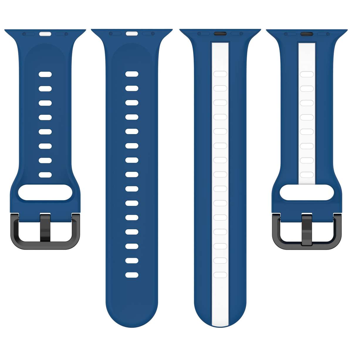 Apple Watch Two Tone Silicone Strap - Blue and White