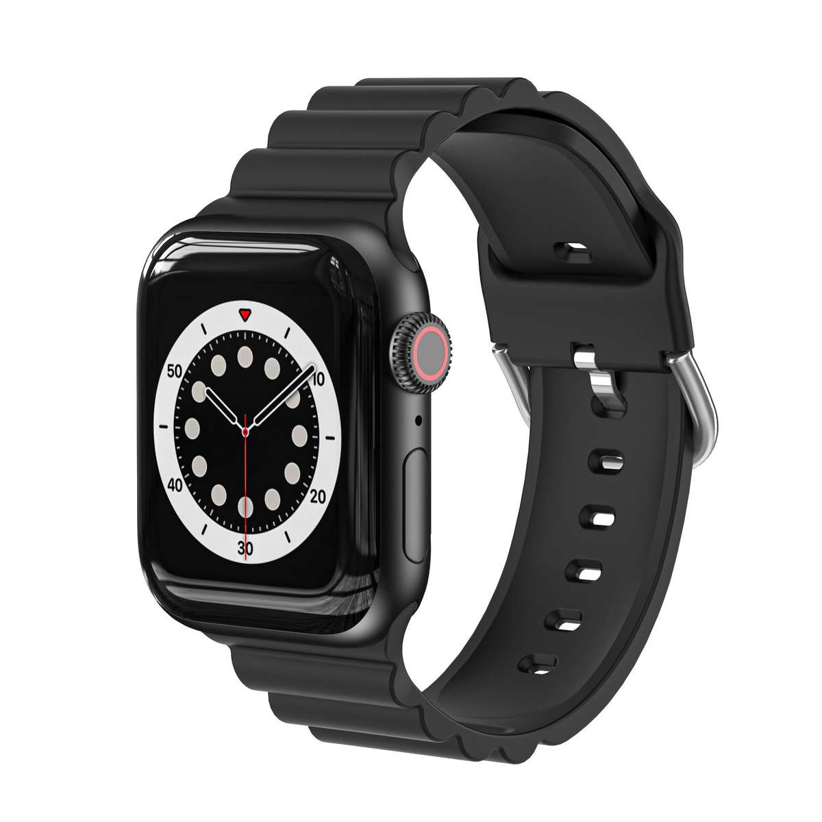 Apple Watch Weave Pattern Silicone Strap - Black