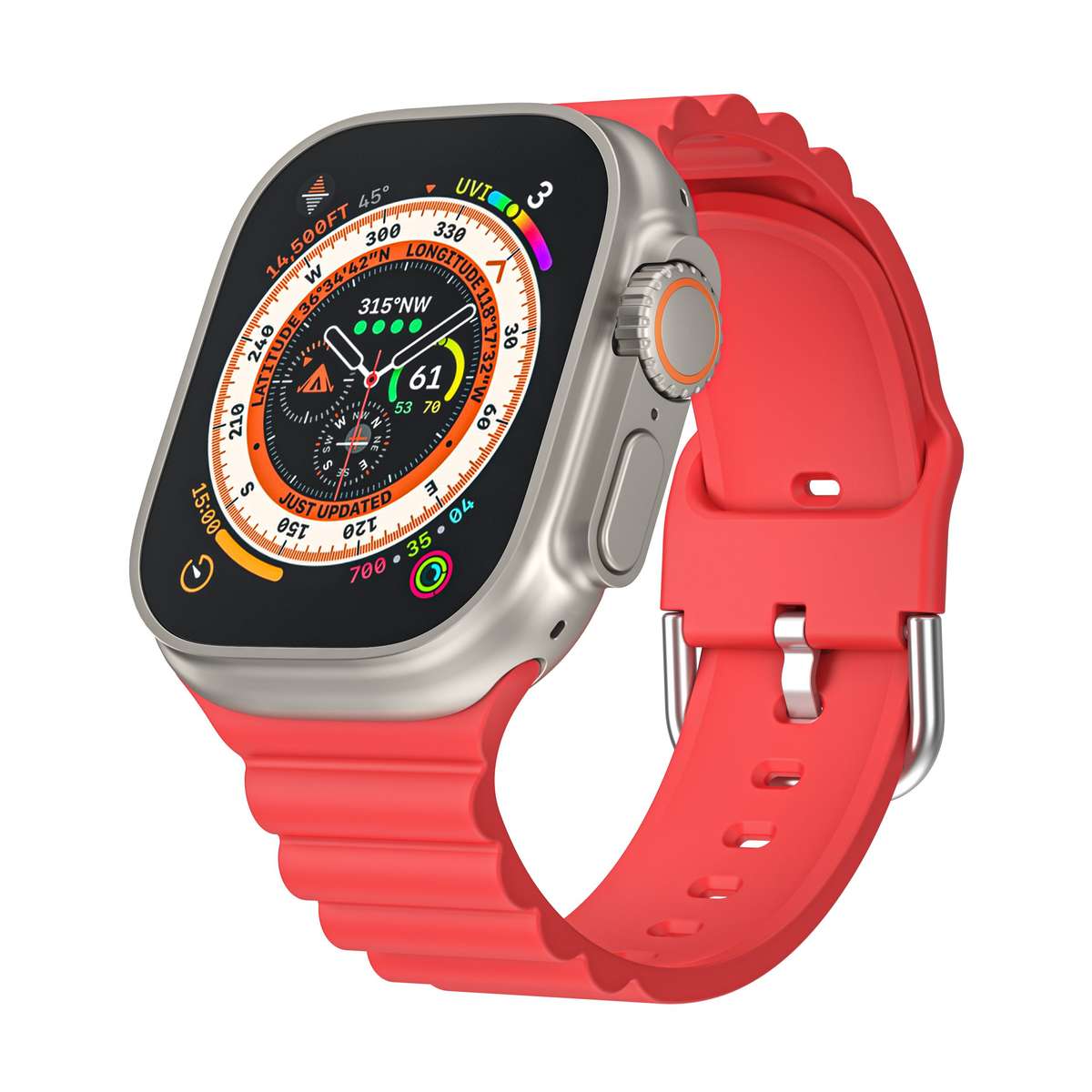Apple Watch Weave Pattern Silicone Strap - Wine Red
