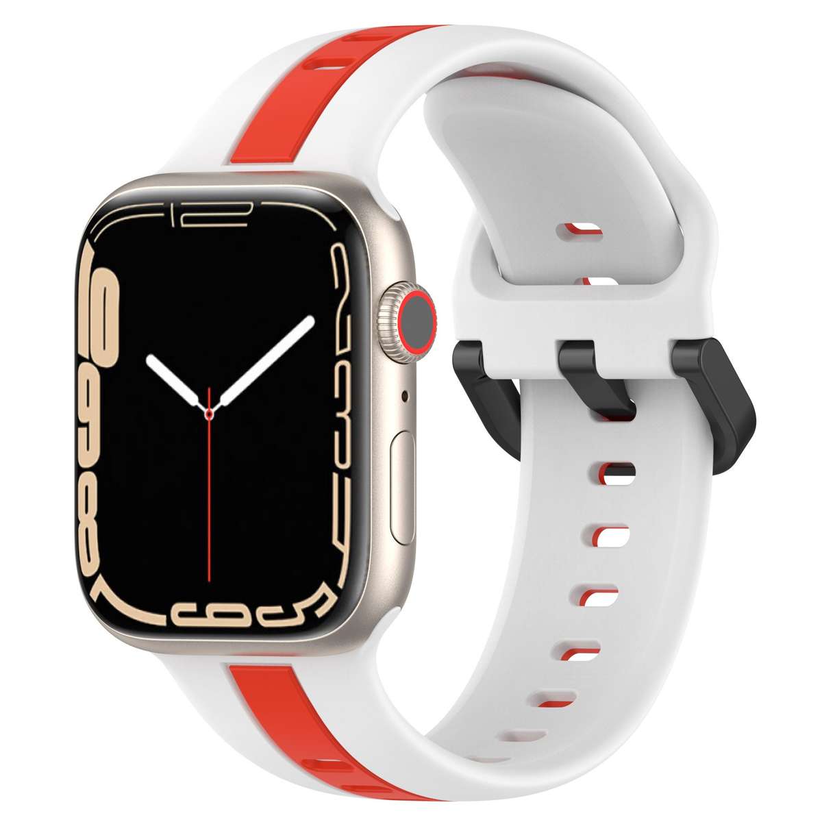 Apple Watch Two Tone Silicone Strap - White and Red