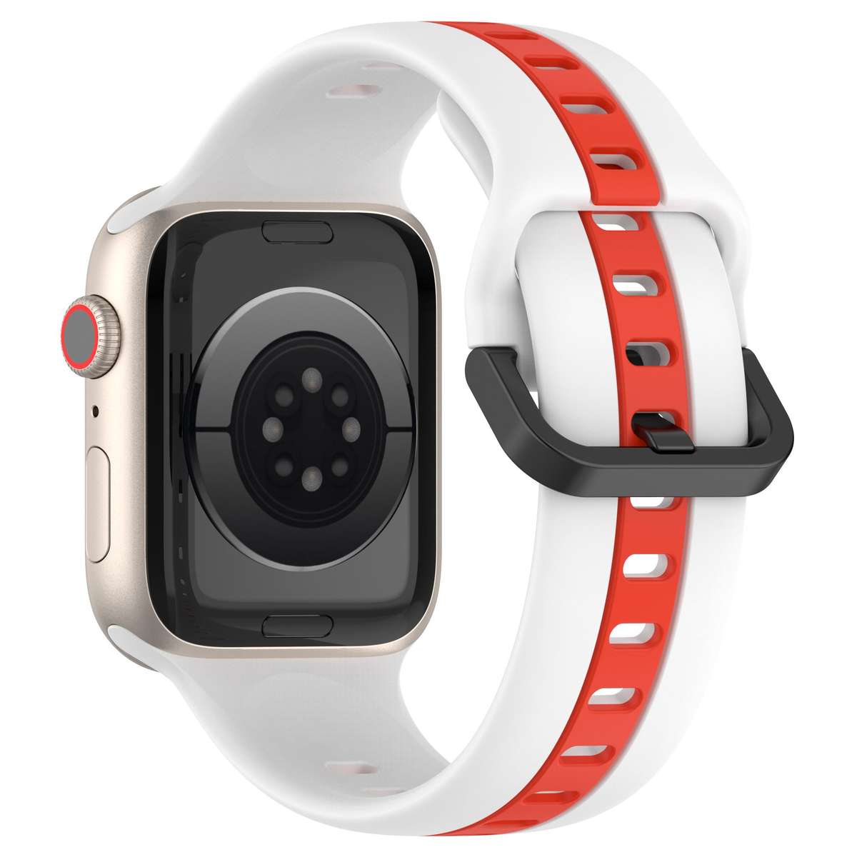 Apple Watch Two Tone Silicone Strap - White and Red