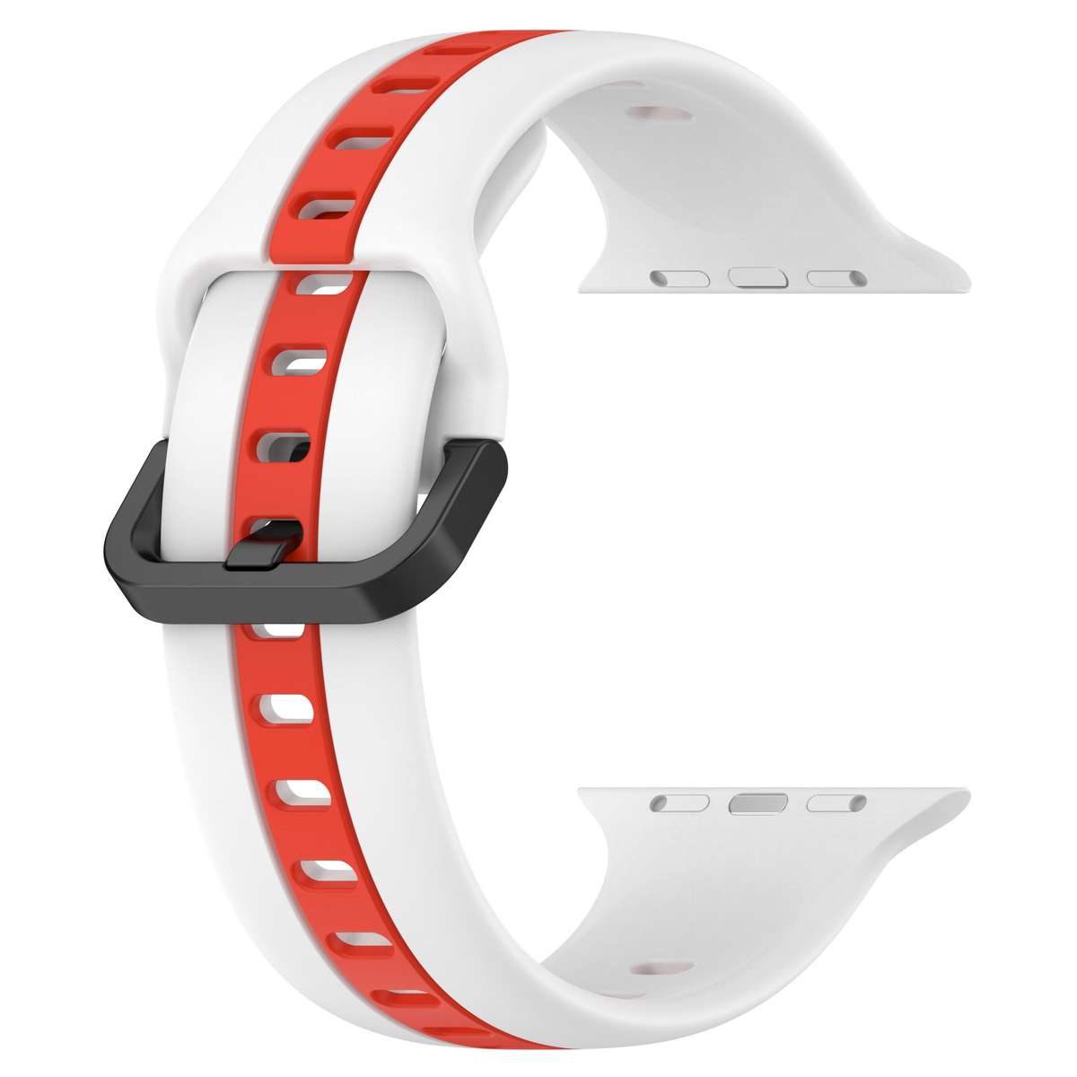 Apple Watch Two Tone Silicone Strap - White and Red