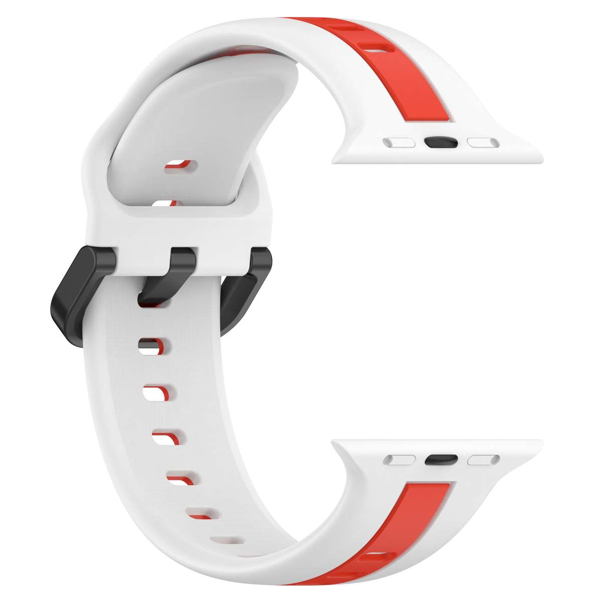 Apple Watch Two Tone Silicone Strap - White and Red