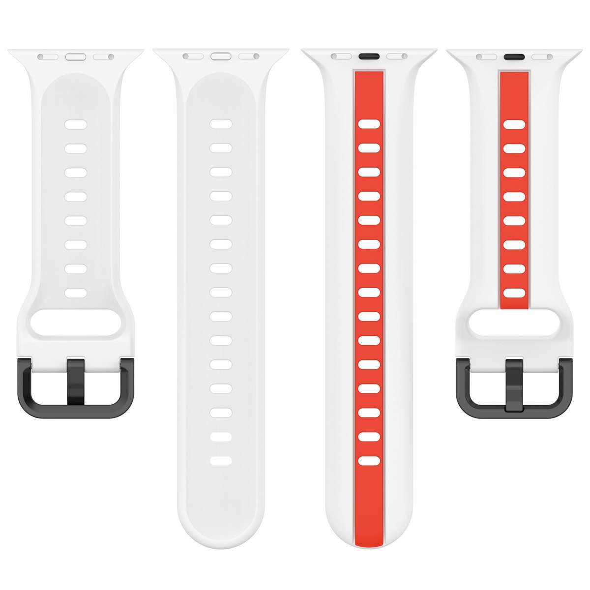 Apple Watch Two Tone Silicone Strap - White and Red