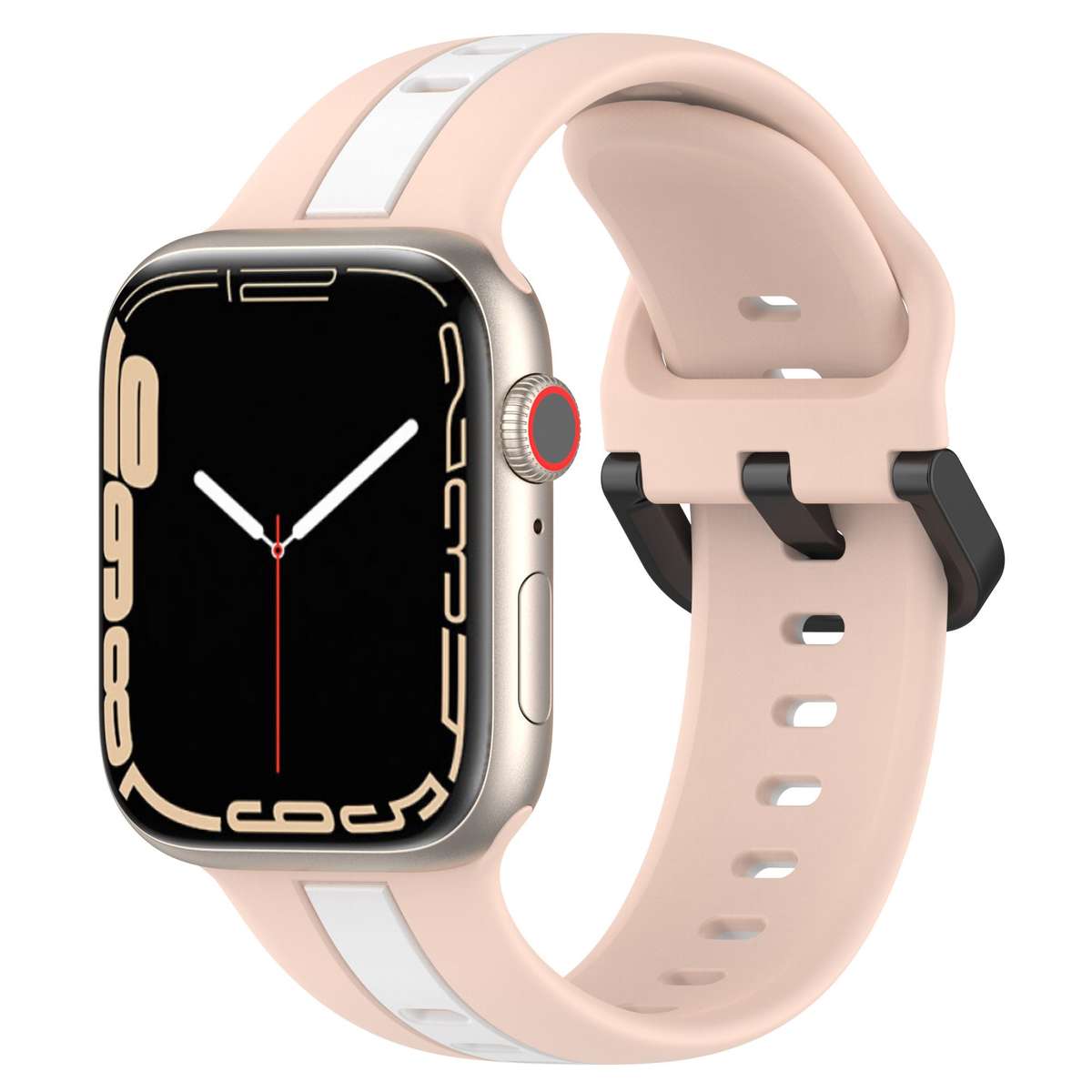 Apple Watch Two Tone Silicone Strap - Pink and White