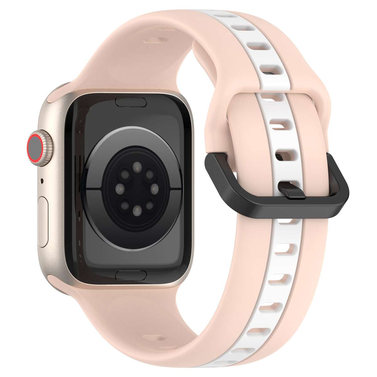Apple Watch Two Tone Silicone Strap - Pink and White