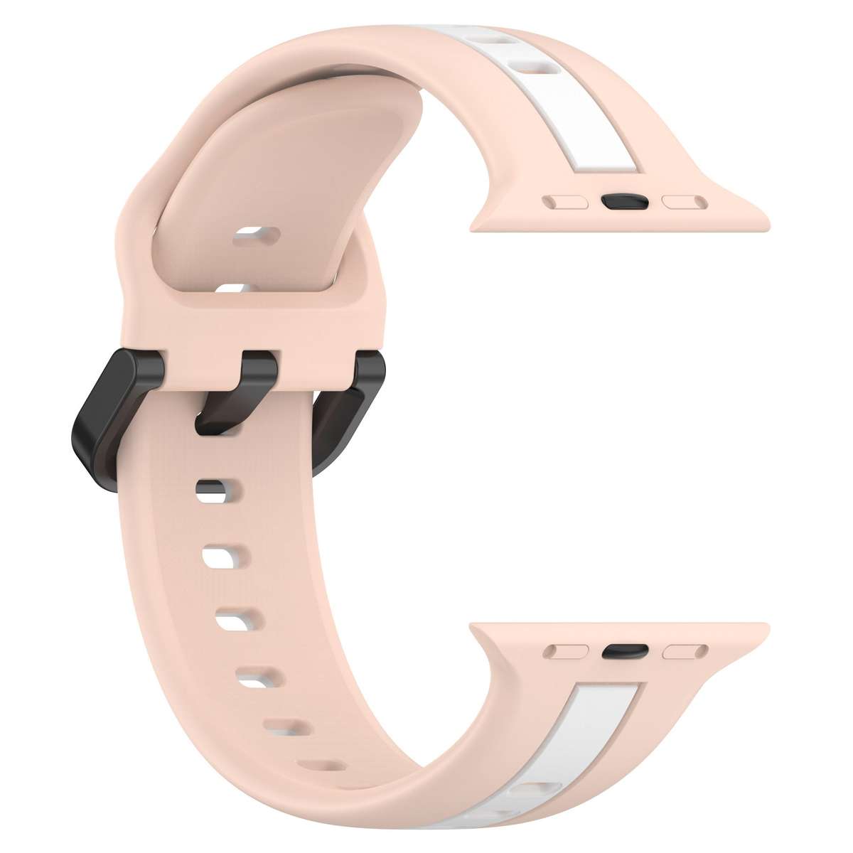 Apple Watch Two Tone Silicone Strap - Pink and White