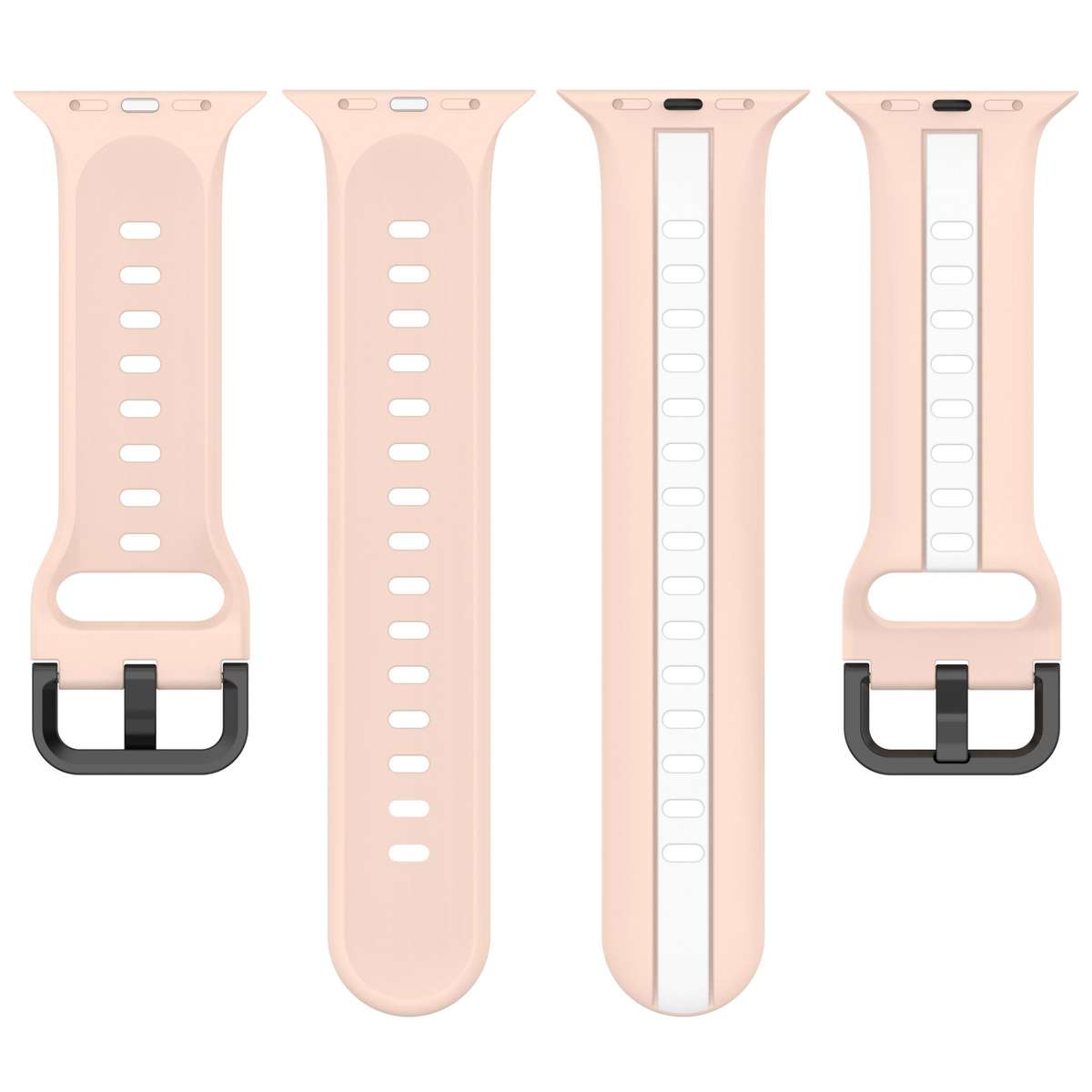 Apple Watch Two Tone Silicone Strap - Pink and White