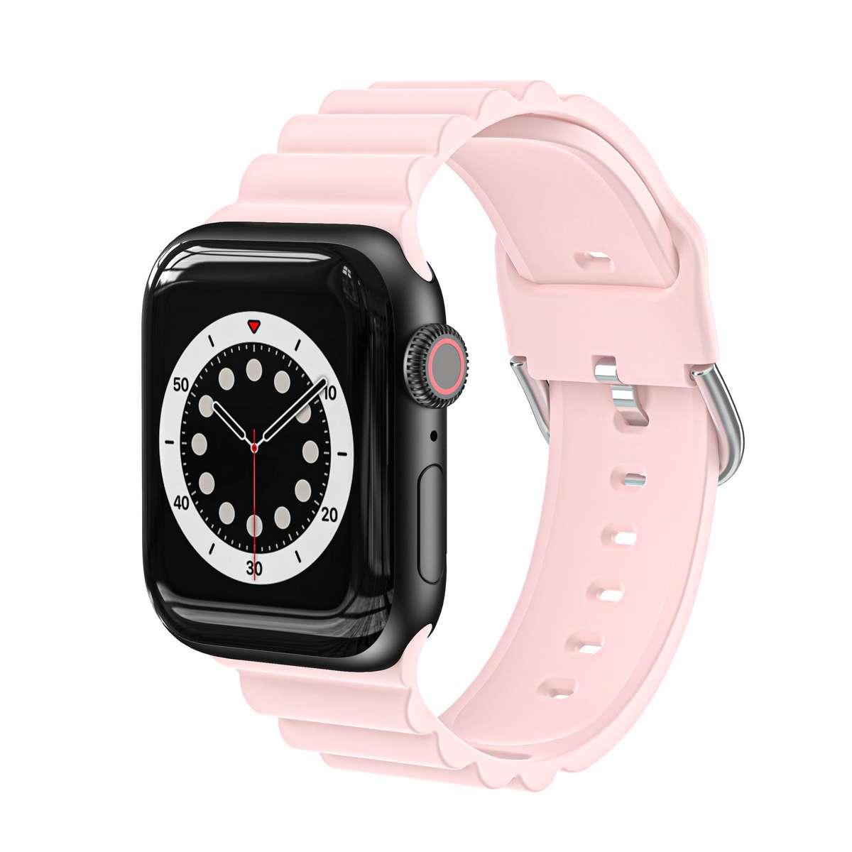 Apple Watch Weave Pattern Silicone Strap - Sand Pink