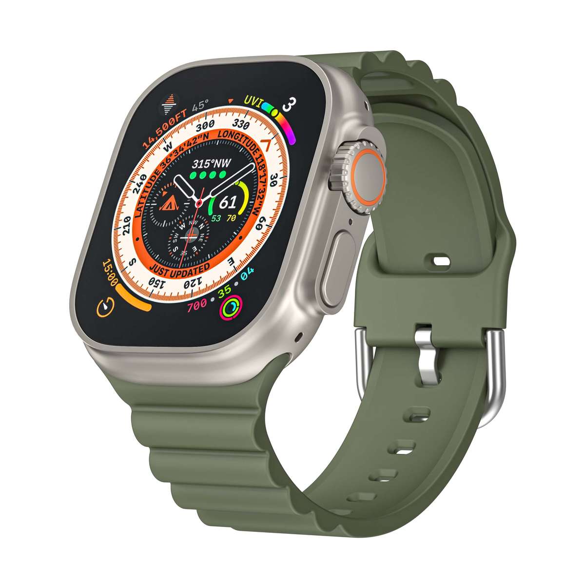 Apple Watch Weave Pattern Silicone Strap - Dark Green