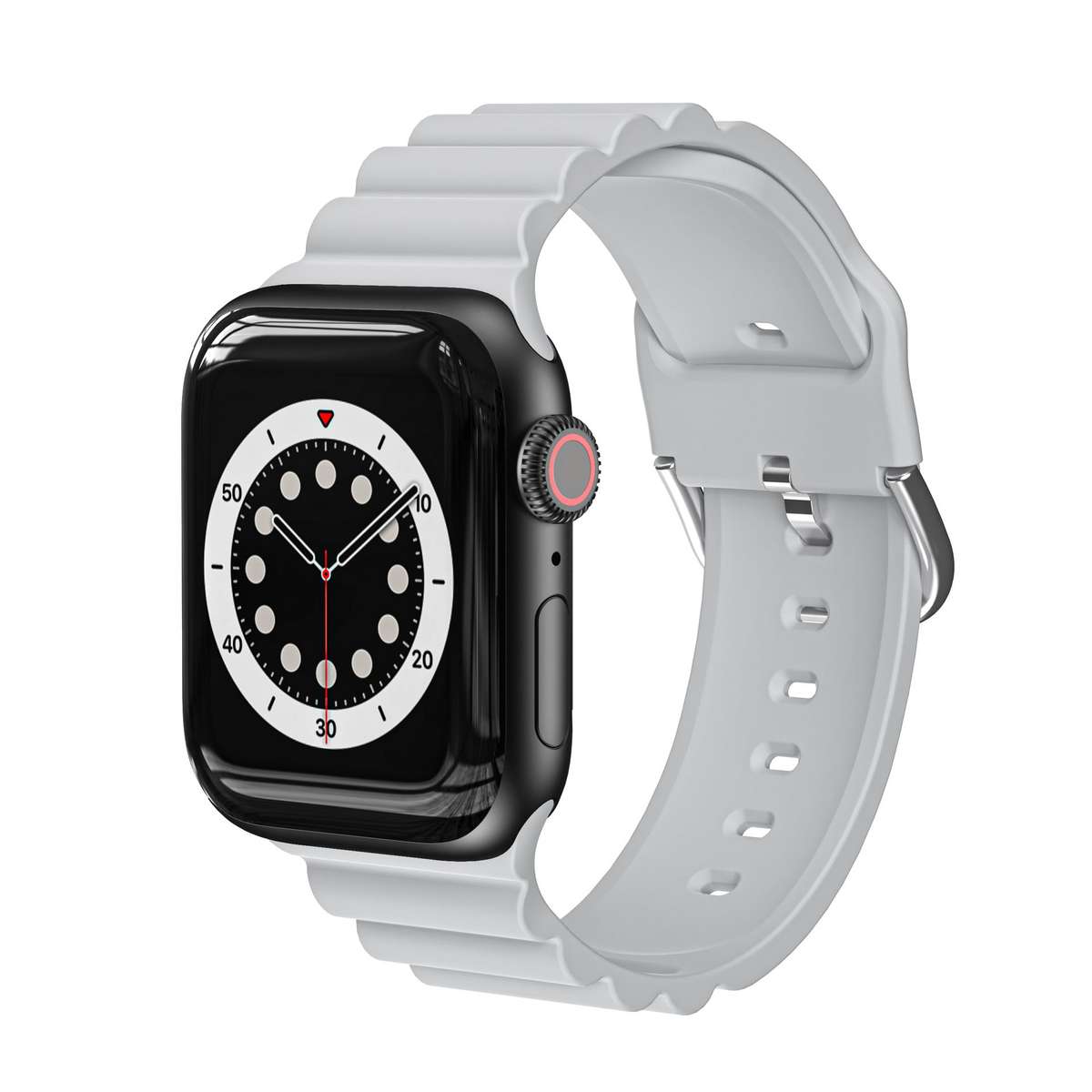 Apple Watch Weave Pattern Silicone Strap - Light Grey