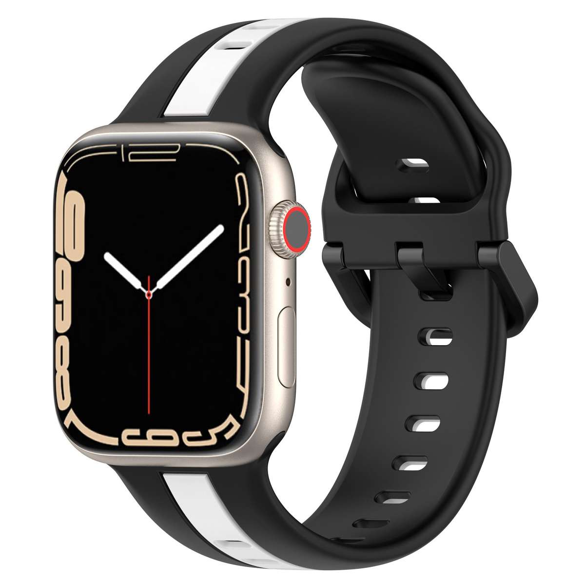 Apple Watch Two Tone Silicone Strap - Black and White