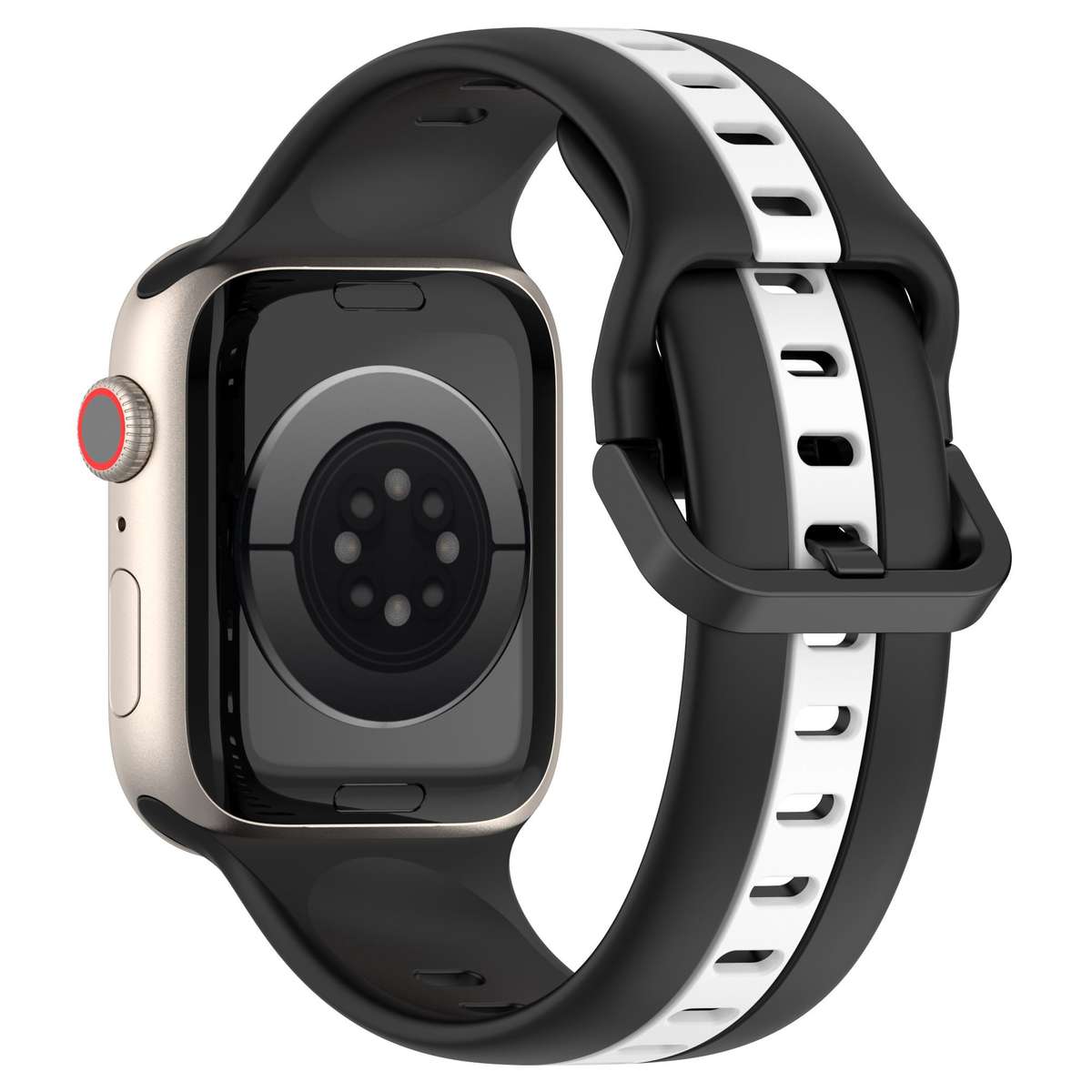 Apple Watch Two Tone Silicone Strap - Black and White