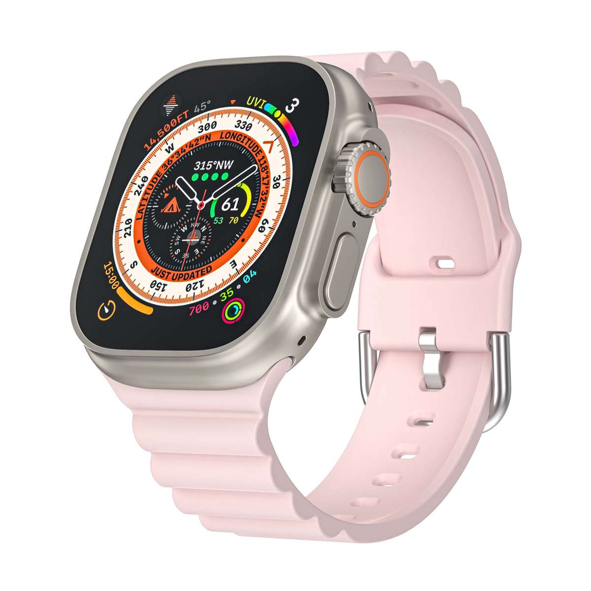 Apple Watch Weave Pattern Silicone Strap - Sand Pink