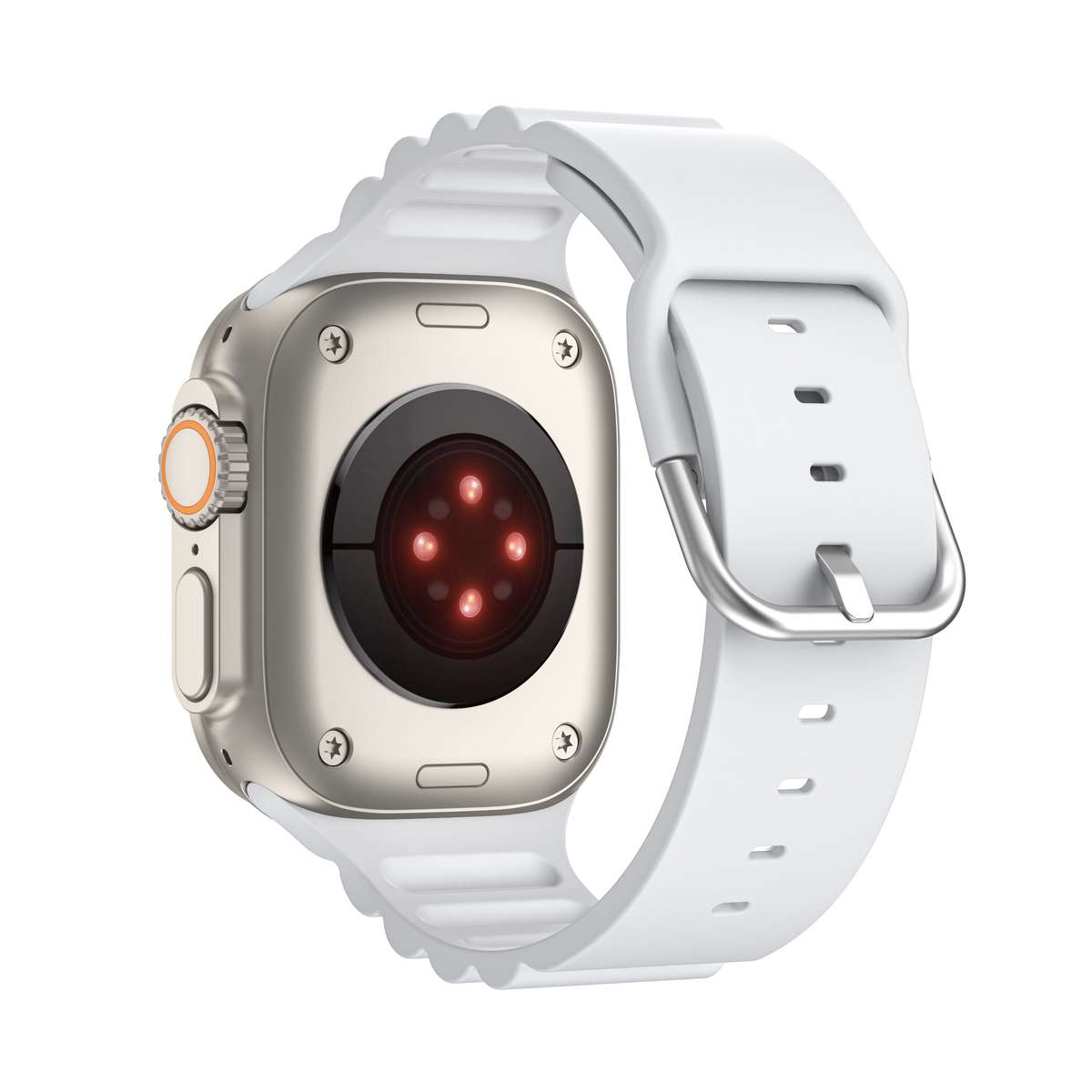 Apple Watch Weave Pattern Silicone Strap - White