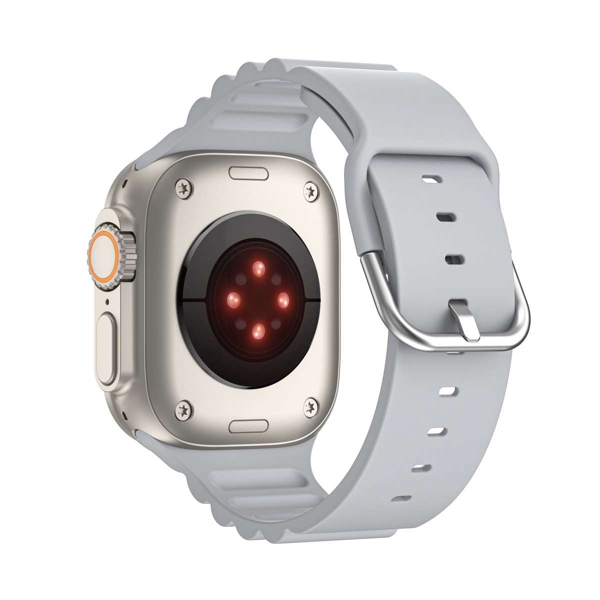 Apple Watch Weave Pattern Silicone Strap - Light Grey
