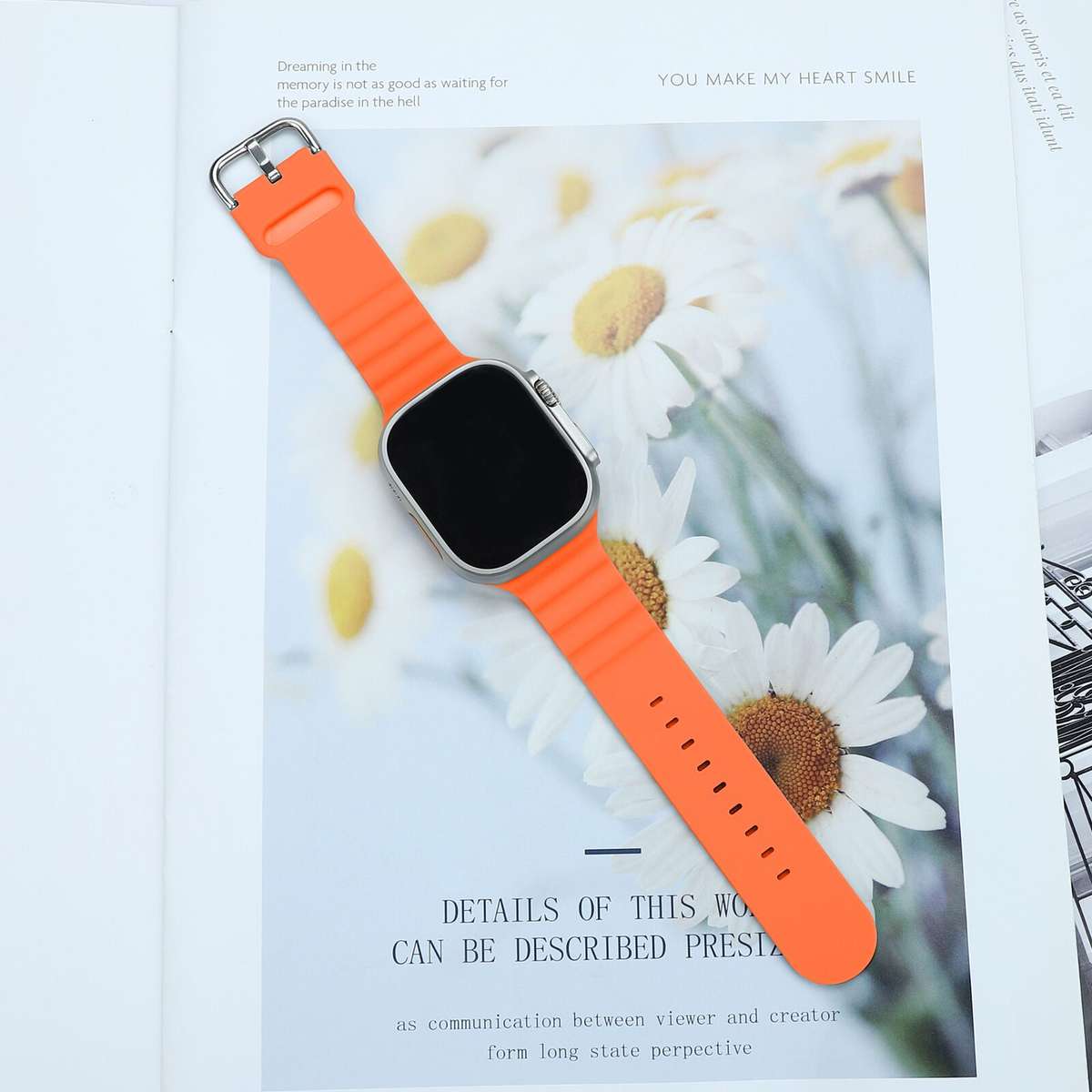 Apple Watch Weave Pattern Silicone Strap - Orange